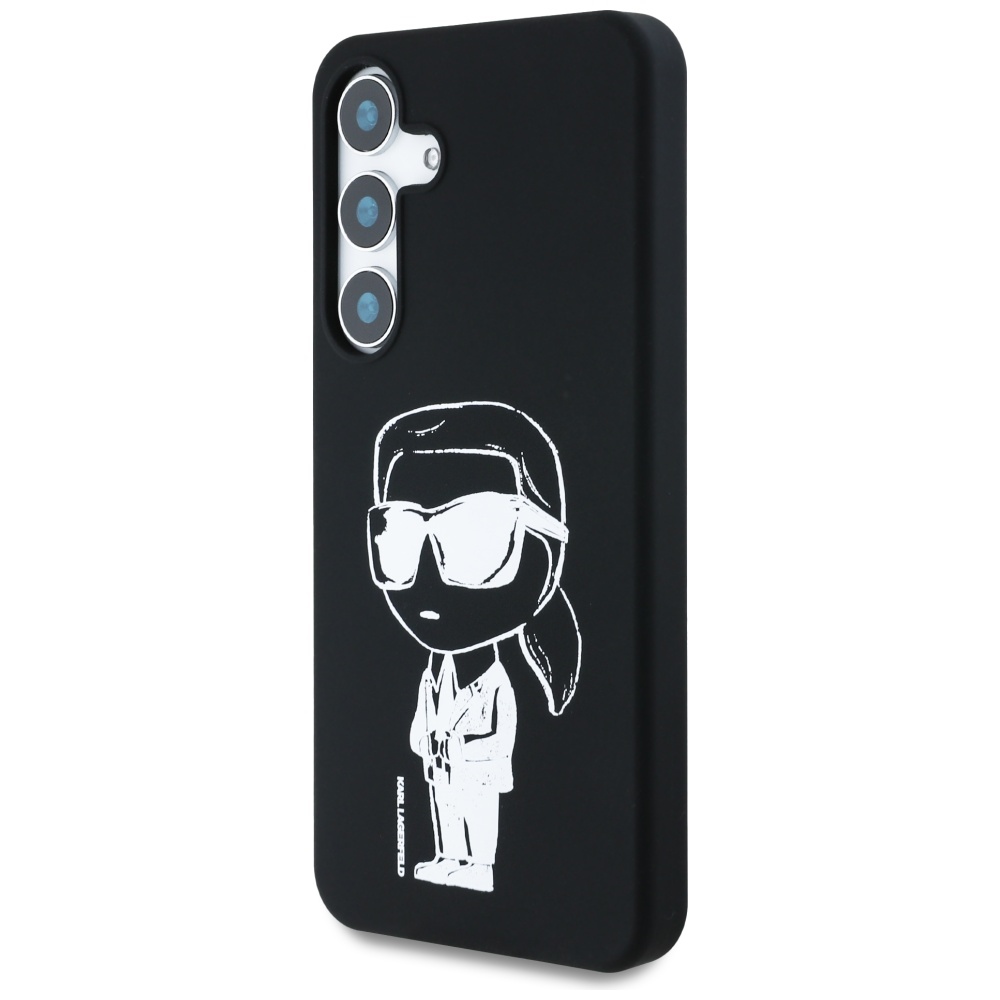 iTok webáruház - Karl Lagerfeld Karl Lagerfeld szilikon tok Graffiti Ikonik nyomott logóval, MagSafe, Samsung Galaxy S25 – fekete 2 Case Karl Lagerfeld Silicone Graffiti Ikonik Printed Logo MagSafe Samsung Galaxy S25 black