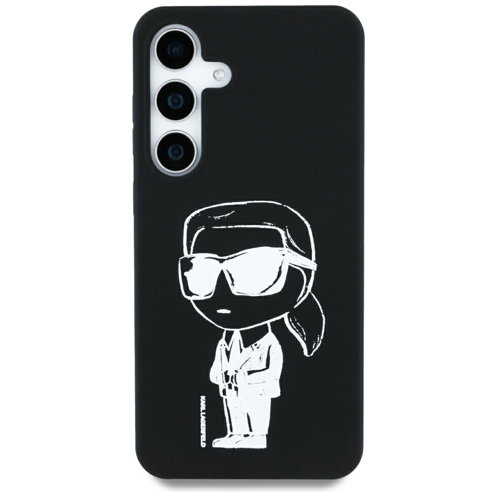 iTok webáruház - Karl Lagerfeld Karl Lagerfeld szilikon tok Graffiti Ikonik nyomott logóval, MagSafe, Samsung Galaxy S25 – fekete 3 Case Karl Lagerfeld Silicone Graffiti Ikonik Printed Logo MagSafe Samsung Galaxy S25 black