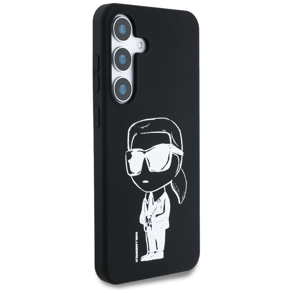 iTok webáruház - Karl Lagerfeld Karl Lagerfeld szilikon tok Graffiti Ikonik nyomott logóval, MagSafe, Samsung Galaxy S25 – fekete 4 Case Karl Lagerfeld Silicone Graffiti Ikonik Printed Logo MagSafe Samsung Galaxy S25 black