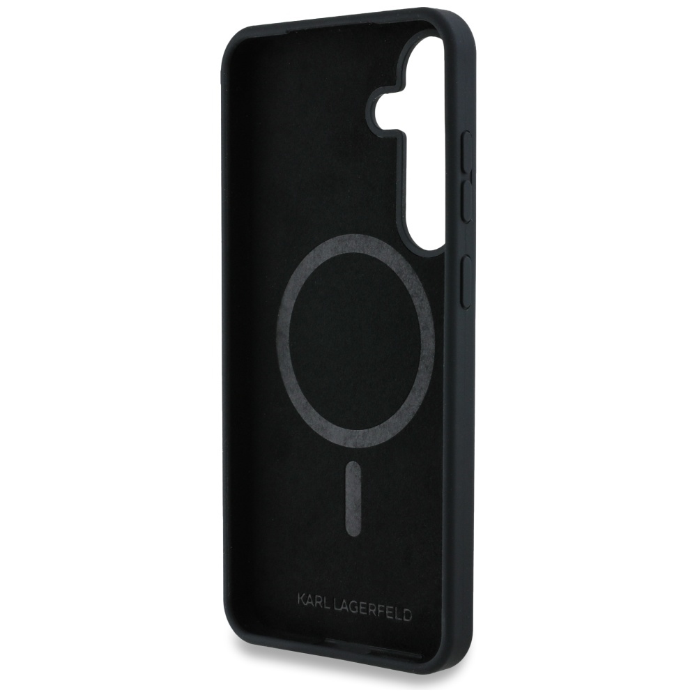 iTok webáruház - Karl Lagerfeld Karl Lagerfeld szilikon tok Graffiti Ikonik nyomott logóval, MagSafe, Samsung Galaxy S25 – fekete 7 Case Karl Lagerfeld Silicone Graffiti Ikonik Printed Logo MagSafe Samsung Galaxy S25 black