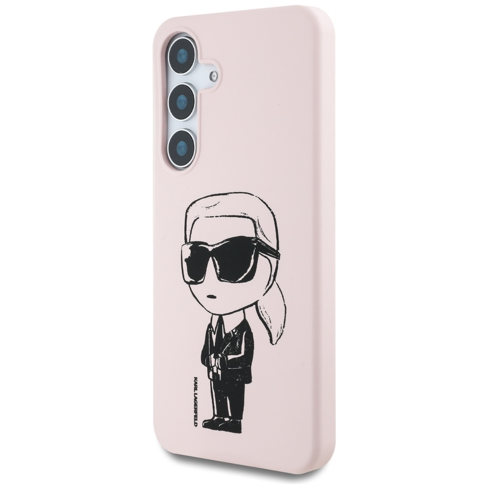 iTok webáruház - Karl Lagerfeld Karl Lagerfeld szilikon tok Graffiti Ikonik logóval és MagSafe kompatibilitással Samsung Galaxy S25 készülékhez – rózsaszín 2 Case Karl Lagerfeld Silicone Graffiti Ikonik Printed Logo MagSafe Samsung Galaxy S25 pink