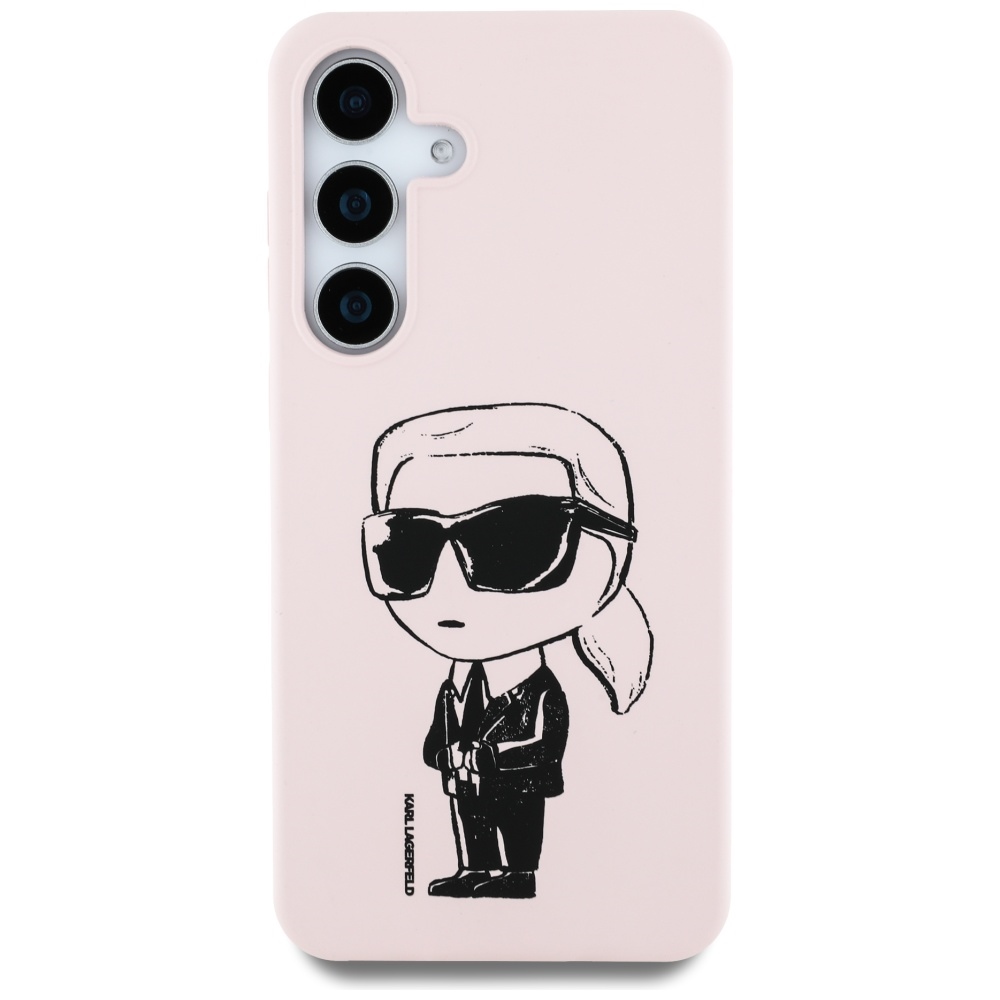 iTok webáruház - Karl Lagerfeld Karl Lagerfeld szilikon tok Graffiti Ikonik logóval és MagSafe kompatibilitással Samsung Galaxy S25 készülékhez – rózsaszín 3 Case Karl Lagerfeld Silicone Graffiti Ikonik Printed Logo MagSafe Samsung Galaxy S25 pink