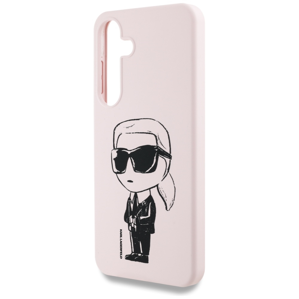 iTok webáruház - Karl Lagerfeld Karl Lagerfeld szilikon tok Graffiti Ikonik logóval és MagSafe kompatibilitással Samsung Galaxy S25 készülékhez – rózsaszín 6 Case Karl Lagerfeld Silicone Graffiti Ikonik Printed Logo MagSafe Samsung Galaxy S25 pink