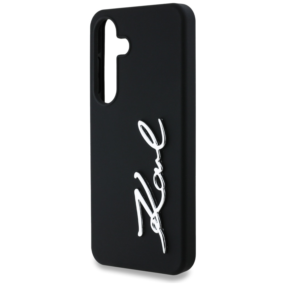 iTok webáruház - Karl Lagerfeld Karl Lagerfeld Silicone Metal Signature Logo tok Samsung Galaxy S25 készülékhez, fekete 6 Case Karl Lagerfeld Silicone Metal Signature Logo Samsung Galaxy S25 black