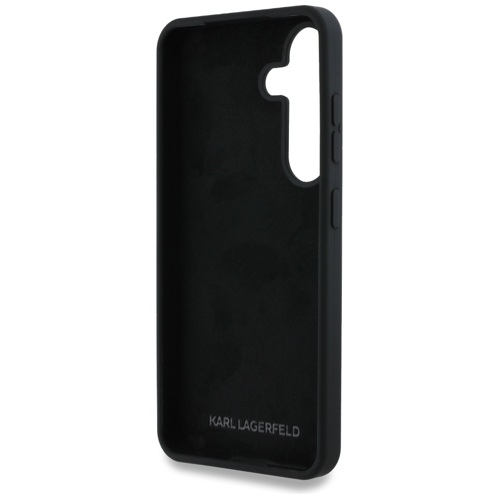 iTok webáruház - Karl Lagerfeld Karl Lagerfeld Silicone Metal Signature Logo tok Samsung Galaxy S25 készülékhez, fekete 7 Case Karl Lagerfeld Silicone Metal Signature Logo Samsung Galaxy S25 black