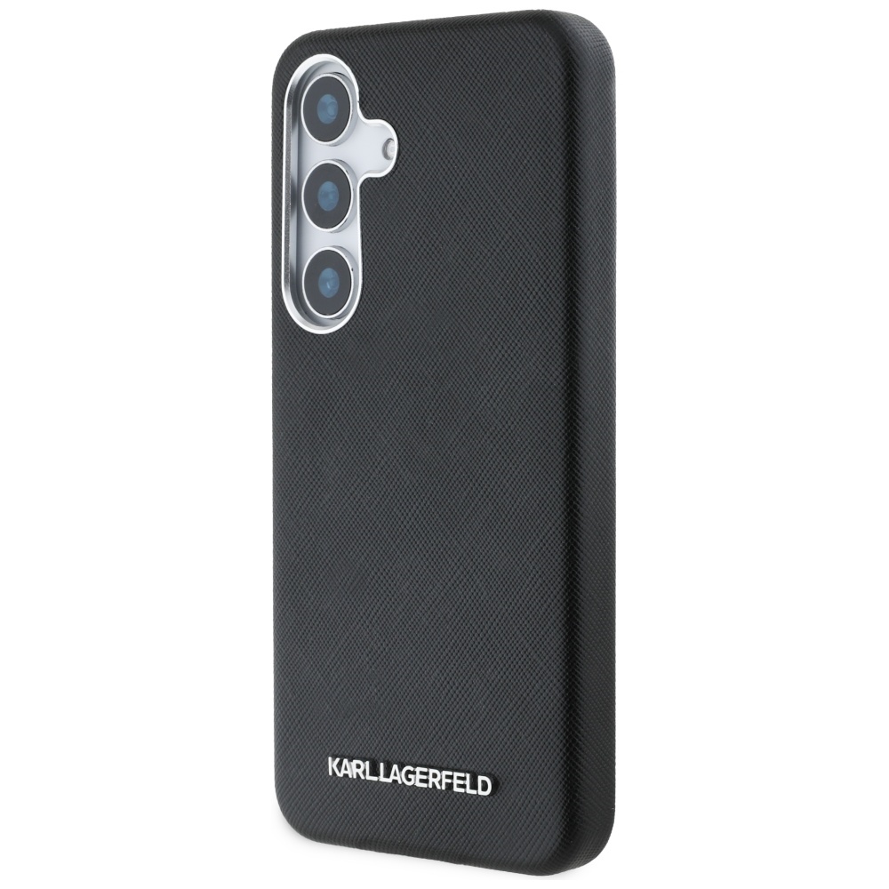 iTok webáruház - Karl Lagerfeld Karl Lagerfeld Saffiano Full Wrapped Elongated Metal Logo MagSafe tok Samsung Galaxy S25 készülékhez (fekete) 2 Karl Lagerfeld Saffiano Full Wrapped Elongated Metal Logo MagSafe Case for Samsung Galaxy S25 (fekete)