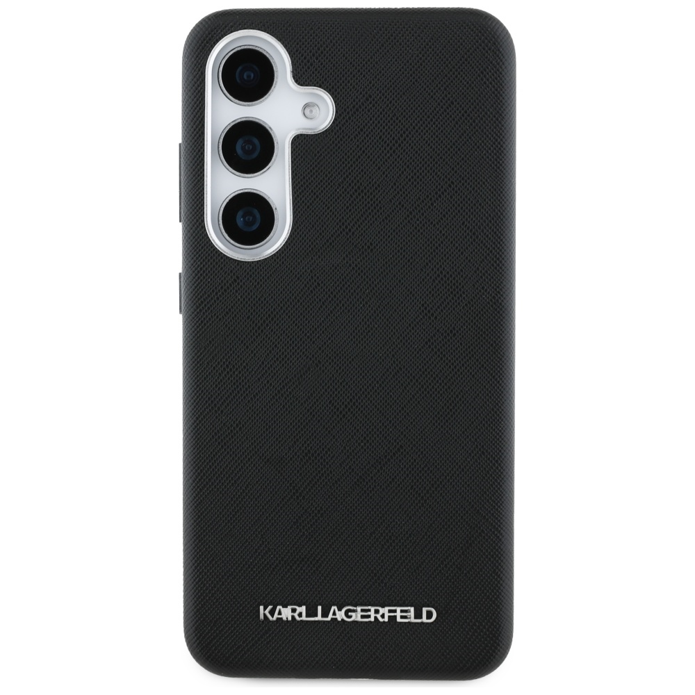 iTok webáruház - Karl Lagerfeld Karl Lagerfeld Saffiano Full Wrapped Elongated Metal Logo MagSafe tok Samsung Galaxy S25 készülékhez (fekete) 3 Karl Lagerfeld Saffiano Full Wrapped Elongated Metal Logo MagSafe Case for Samsung Galaxy S25 (fekete)