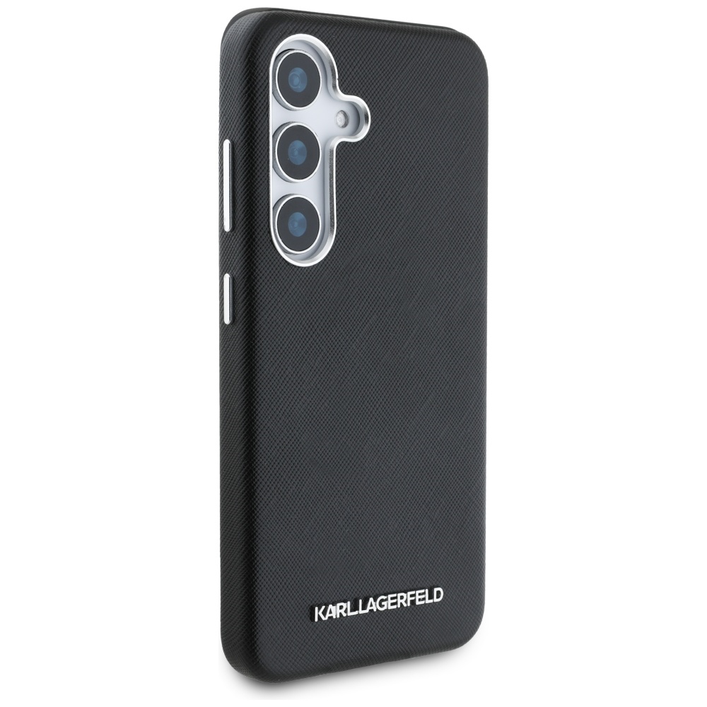 iTok webáruház - Karl Lagerfeld Karl Lagerfeld Saffiano Full Wrapped Elongated Metal Logo MagSafe tok Samsung Galaxy S25 készülékhez (fekete) 4 Karl Lagerfeld Saffiano Full Wrapped Elongated Metal Logo MagSafe Case for Samsung Galaxy S25 (fekete)