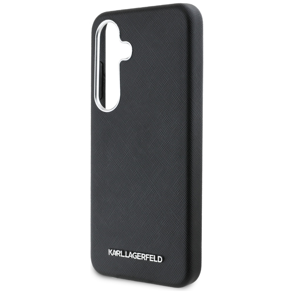 iTok webáruház - Karl Lagerfeld Karl Lagerfeld Saffiano Full Wrapped Elongated Metal Logo MagSafe tok Samsung Galaxy S25 készülékhez (fekete) 6 Karl Lagerfeld Saffiano Full Wrapped Elongated Metal Logo MagSafe Case for Samsung Galaxy S25 (fekete)
