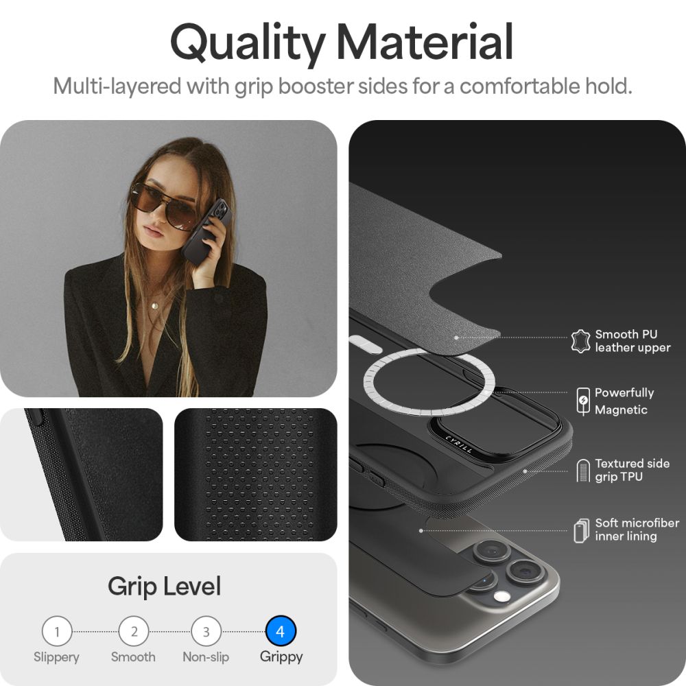 iTok webáruház - Spigen Spigen Cyrill Kajuk tok iPhone 16 Pro készülékhez (fekete) 8 Spigen Cyrill Kajuk iPhone 16 Pro Case (fekete)
