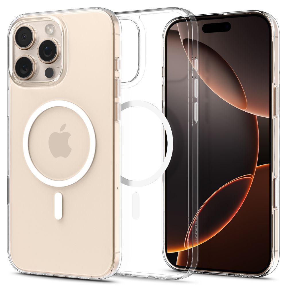 iTok webáruház - Spigen Spigen Thin Fit MagSafe tok iPhone 16 Pro készülékhez (átlátszó és fehér) 1 Spigen Thin Fit MagSafe Case for iPhone 16 Pro (átlátszó és fehér)