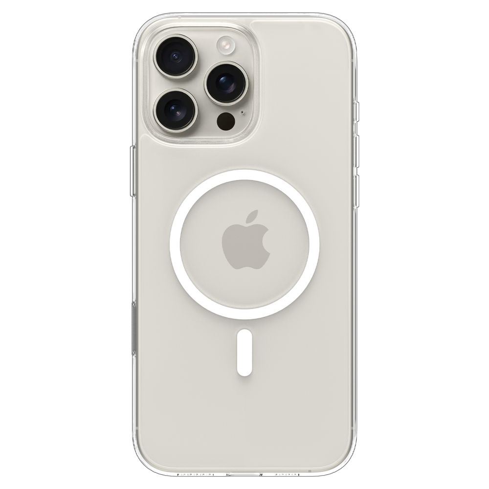 iTok webáruház - Spigen Spigen Thin Fit MagSafe tok iPhone 16 Pro készülékhez (átlátszó és fehér) 4 Spigen Thin Fit MagSafe Case for iPhone 16 Pro (átlátszó és fehér)