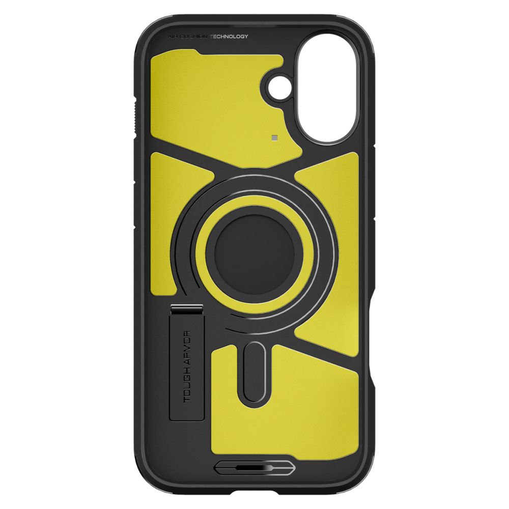 iTok webáruház - Spigen Spigen Tough Armor MagSafe tok állvánnyal iPhone 16-hoz (fekete) 5 Spigen Tough Armor MagSafe case with stand for iPhone 16 (fekete)