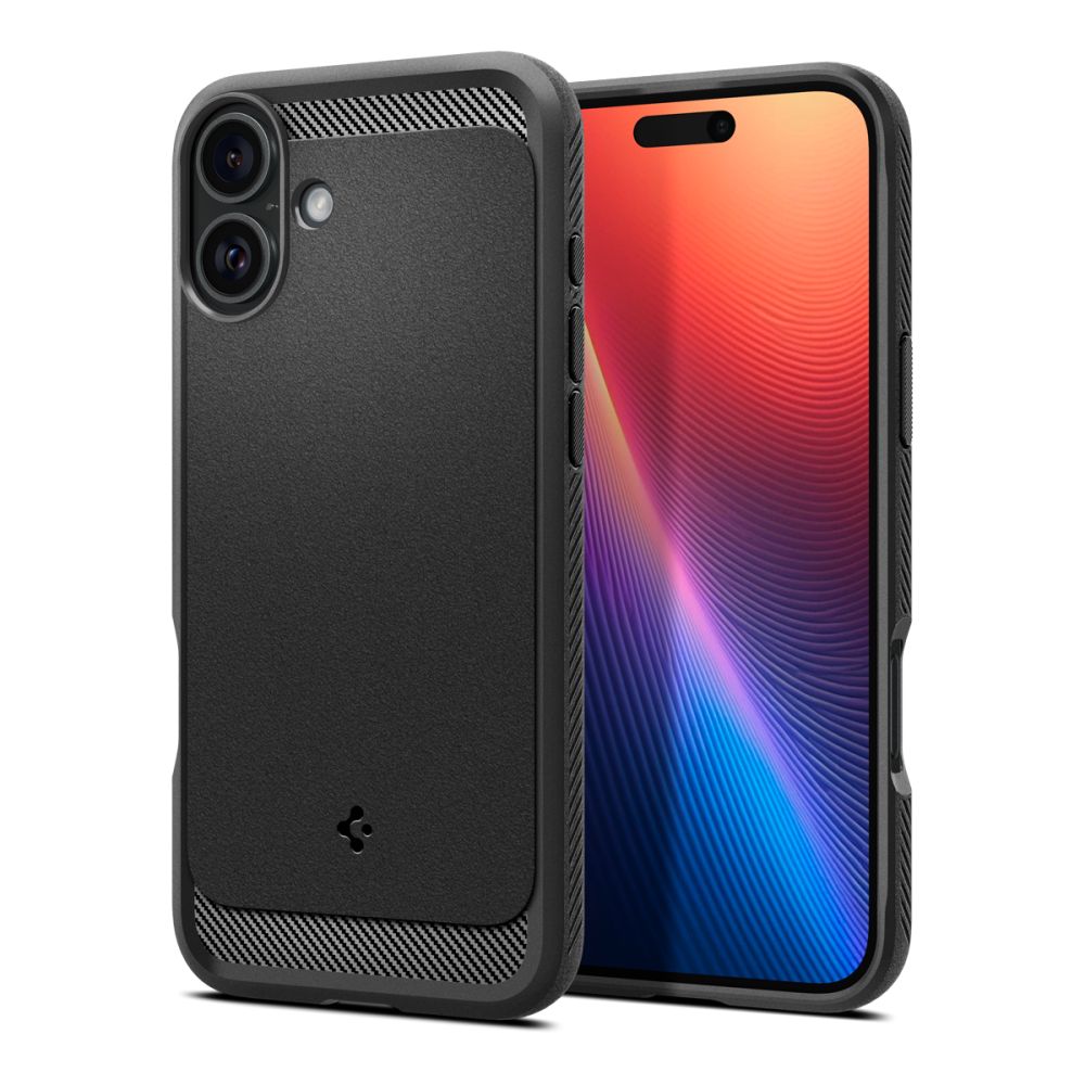 iTok webáruház - Spigen Spigen Rugged Armor MagSafe tok iPhone 16 készülékhez (fekete) 4 Spigen Rugged Armor MagSafe case for iPhone 16 (fekete)