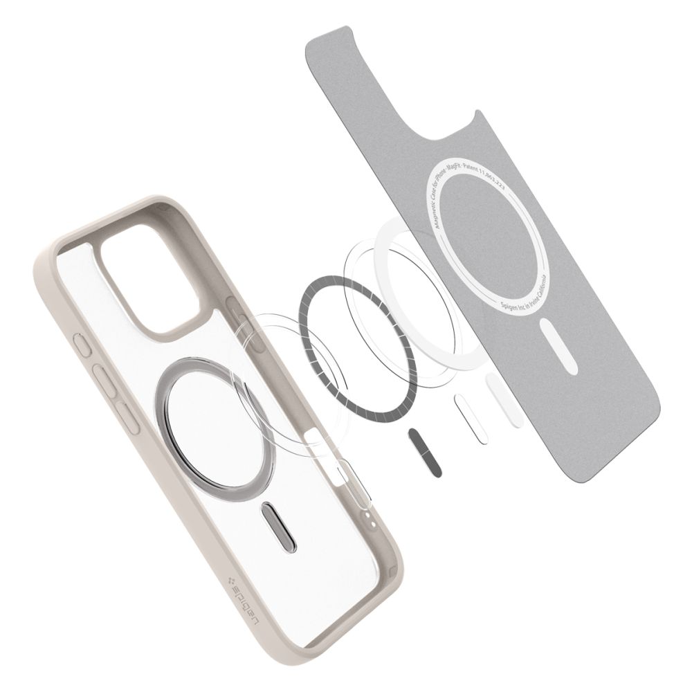 iTok webáruház - Spigen Spigen Ultra Hybrid Mag tok MagSafe technológiával iPhone 16 Pro Max készülékhez (titán) 5 Spigen Ultra Hybrid Mag case with MagSafe for iPhone 16 Pro Max (titán)