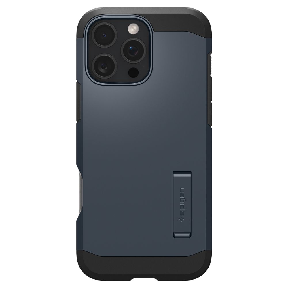 iTok webáruház - Spigen Spigen Tough Armor MagSafe tok állvánnyal iPhone 16 Pro Max készülékhez (sötétszürke) 2 Spigen Tough Armor MagSafe Case with Stand for iPhone 16 Pro Max (sötétszürke)