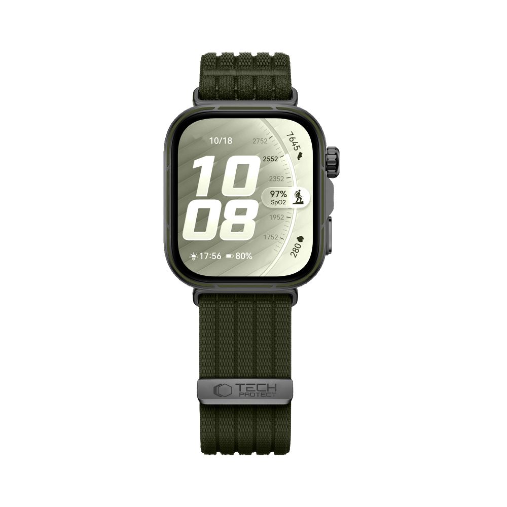 iTok webáruház - Tech-Protect Tech-Protect Nylon textilszíj Huawei Watch Fit 3 / 4 / 4 Pro / 5 / 5 Pro készülékekhez (zöld) 3 Tech-Protect Nylon Strap for Huawei Watch Fit 3 / 4 / 4 Pro / 5 / 5 Pro (zöld)