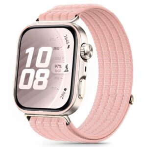 Tech-Protect Nylon szíj Huawei Watch Fit 3 / 4 / 4 Pro / 5 / 5 Pro készülékhez (rózsaszín)