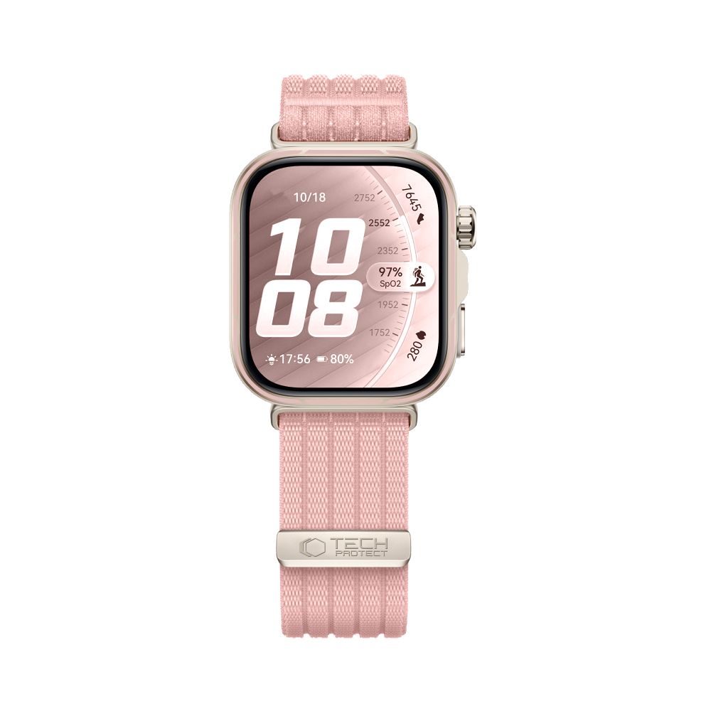 iTok webáruház - Tech-Protect Tech-Protect Nylon szíj Huawei Watch Fit 3 / 4 / 4 Pro / 5 / 5 Pro készülékhez (rózsaszín) 3 Tech-Protect Nylon Strap for Huawei Watch Fit 3 / 4 / 4 Pro / 5 / 5 Pro (rózsaszín)