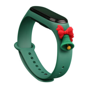 Strap Xmas ünnepi szíj Xiaomi Mi Band 3/4 készülékhez (sötétzöld)