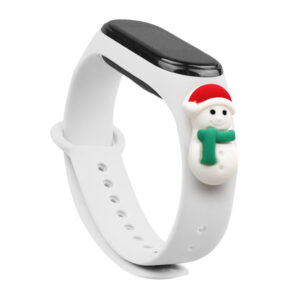 Strap Xmas ünnepi szíj Xiaomi Mi Band 3 / 4 készülékhez (fehér)