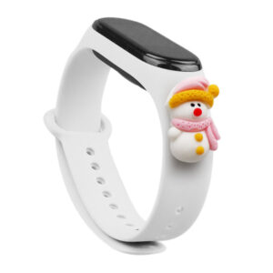 Strap Xmas karácsonyi szíj Xiaomi Mi Band 3 / 4 készülékhez (fehér)