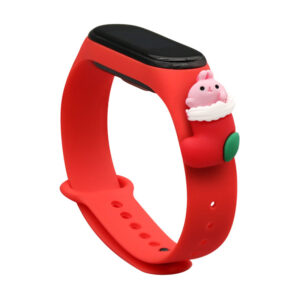 Strap Xmas karácsonyi szíj Xiaomi Mi Band 3/4 készülékhez (piros)