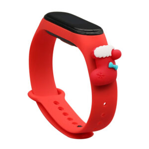 Strap Xmas ünnepi szíj Xiaomi Mi Band 3 / 4 készülékhez (piros)