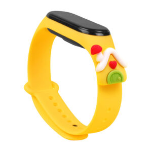 Strap Xmas karácsonyi szíj Xiaomi Mi Band 3 / 4 készülékhez (sárga)