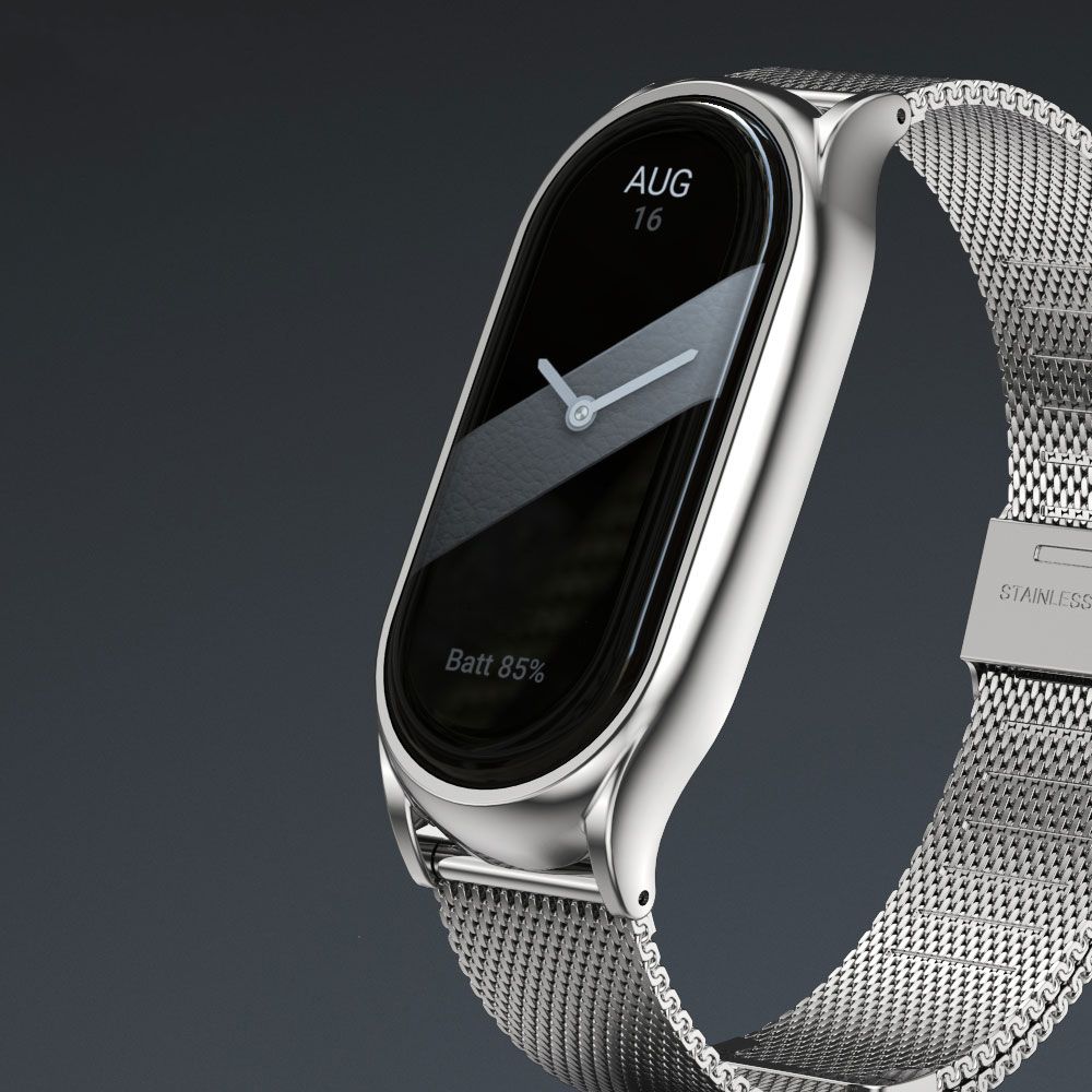 iTok webáruház - Tech-Protect Tech-Protect MilaneseBand szíj Xiaomi Smart Band 8 / 8 NFC készülékhez (ezüst) 6 Tech-Protect MilaneseBand Strap for Xiaomi Smart Band 8 / 8 NFC (ezüst)