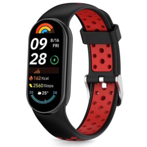 Tech-Protect IconBand Air szíj Xiaomi Smart Band 8 / 9 / 10 / NFC készülékhez (fekete-piros)