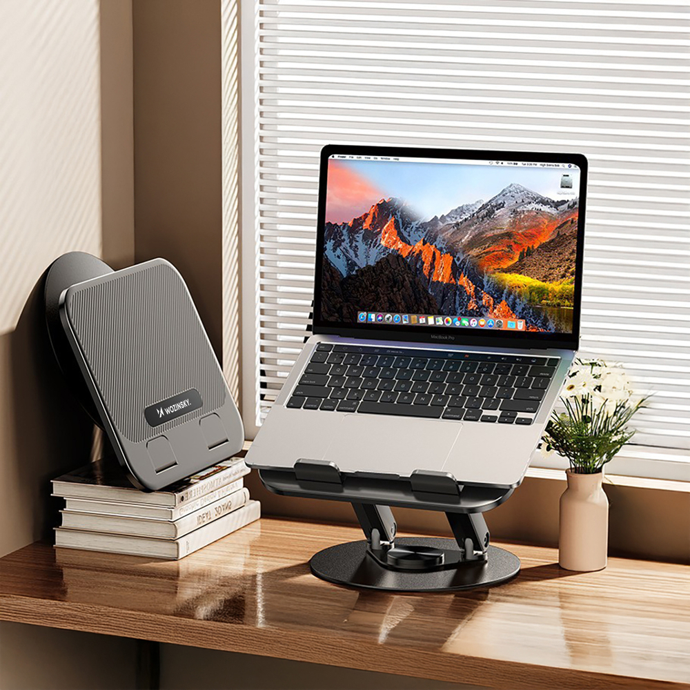iTok webáruház - Wozinsky Wozinsky WRS-K75 forgatható laptop- és táblagép-állvány (fekete) 4 Wozinsky WRS-K75 swivel stand for laptop and tablet (fekete)