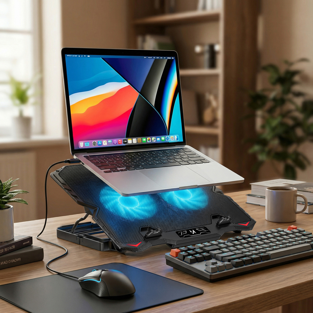 iTok webáruház - Wozinsky Wozinsky WDCX-015 StormPad RGB gaming laptopállvány (fekete) 5 Wozinsky WDCX-015 StormPad RGB Gaming Cooling Laptop Stand (fekete)