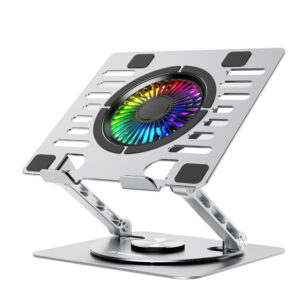 Wozinsky WDCX-X16-AS CoolBase RGB 360° laptop- és tablettartó állvány (ezüst)