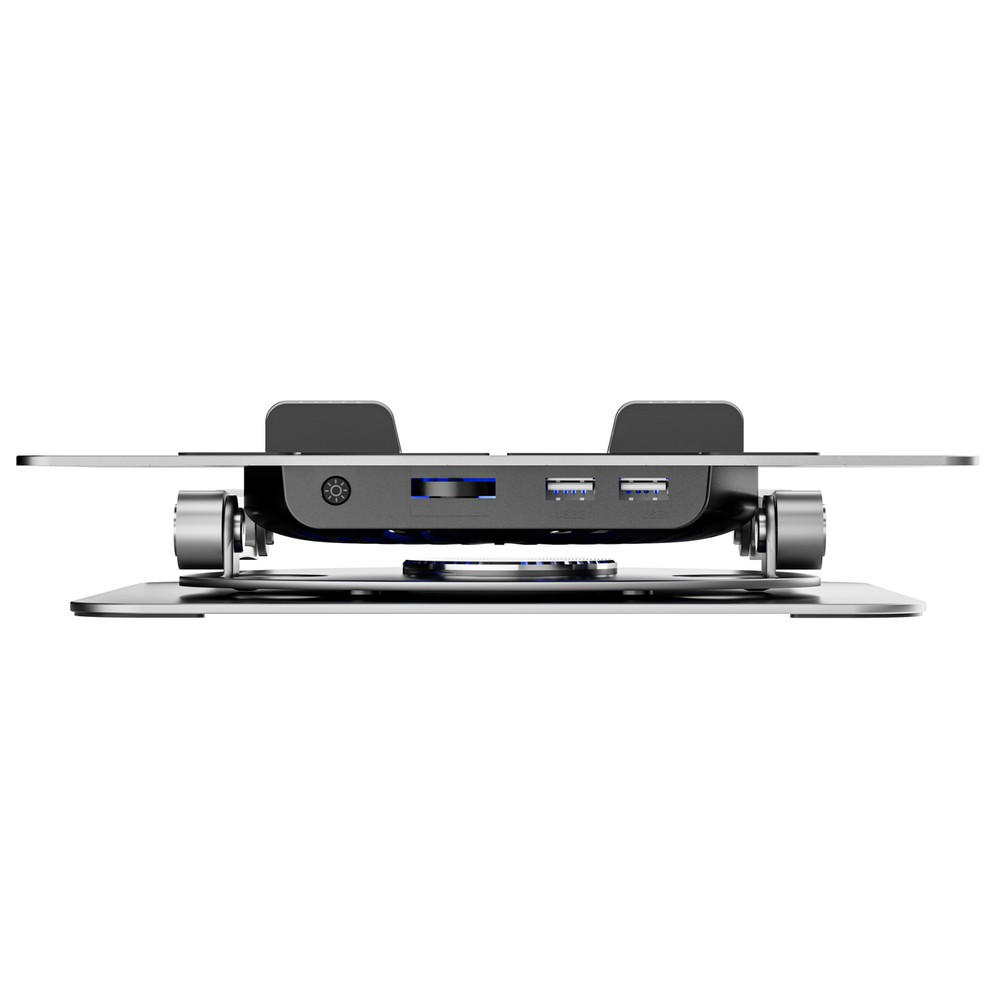 iTok webáruház - Wozinsky Wozinsky WDCX-X16-AS CoolBase RGB 360° laptop- és tablettartó állvány (ezüst) 3 Wozinsky WDCX-X16-AS CoolBase RGB 360° cooling stand for laptop and tablet (ezüst)