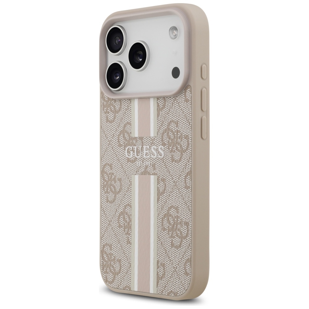 iTok webáruház - Guess Guess 4G Printed Stripes MagSafe tok iPhone 17 Pro (rózsaszín) 2 Guess 4G Printed Stripes MagSafe Case for iPhone 17 Pro (rózsaszín)