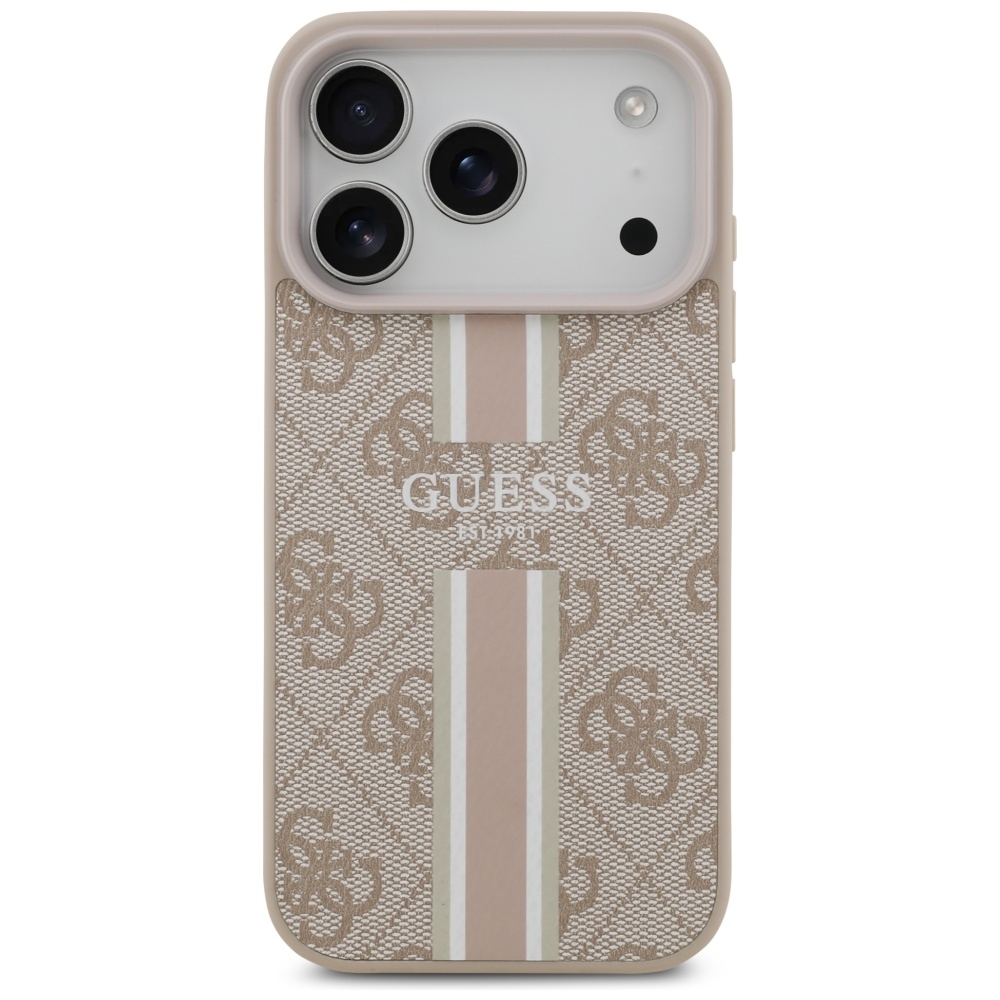 iTok webáruház - Guess Guess 4G Printed Stripes MagSafe tok iPhone 17 Pro (rózsaszín) 3 Guess 4G Printed Stripes MagSafe Case for iPhone 17 Pro (rózsaszín)