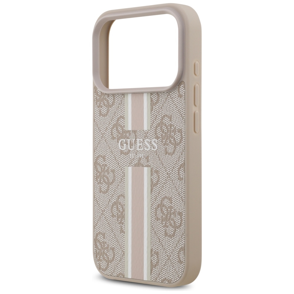 iTok webáruház - Guess Guess 4G Printed Stripes MagSafe tok iPhone 17 Pro (rózsaszín) 6 Guess 4G Printed Stripes MagSafe Case for iPhone 17 Pro (rózsaszín)