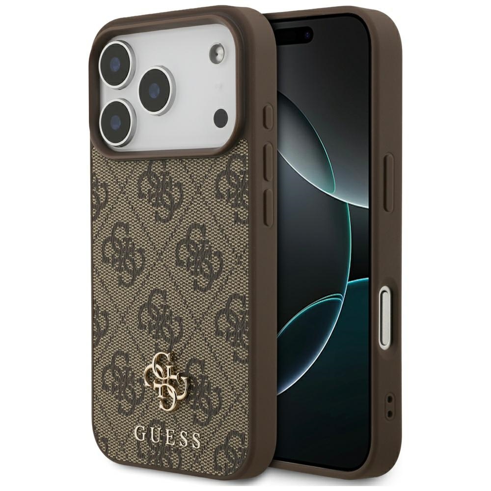 iTok webáruház - Guess Guess 4G Small Classic Logo MagSafe tok iPhone 17 Pro-hoz (barna) 1 Guess 4G Small Classic Logo MagSafe case for iPhone 17 Pro (barna)