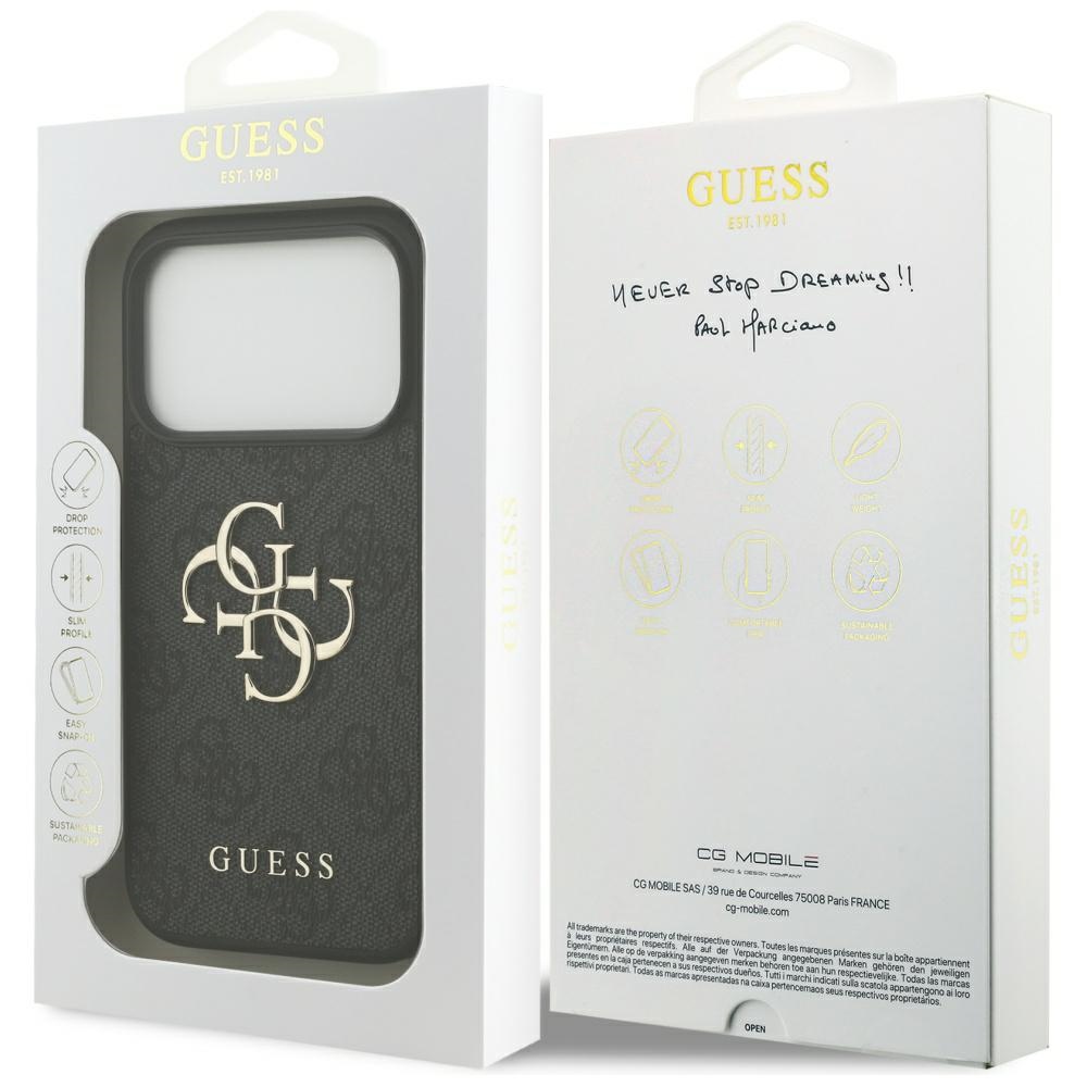 iTok webáruház - Guess Guess 4G Big Logo tok iPhone 17 Pro (fekete) 8 Guess 4G Big Logo Case for iPhone 17 Pro (fekete)