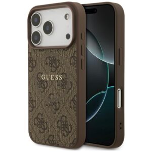 Guess 4G Ring Classic Logo MagSafe tok iPhone 17 Pro készülékhez (barna)