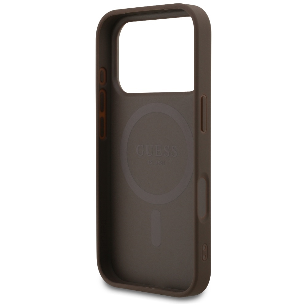 iTok webáruház - Guess Guess 4G Ring Classic Logo MagSafe tok iPhone 17 Pro készülékhez (barna) 7 Guess 4G Ring Classic Logo MagSafe Case for iPhone 17 Pro (barna)