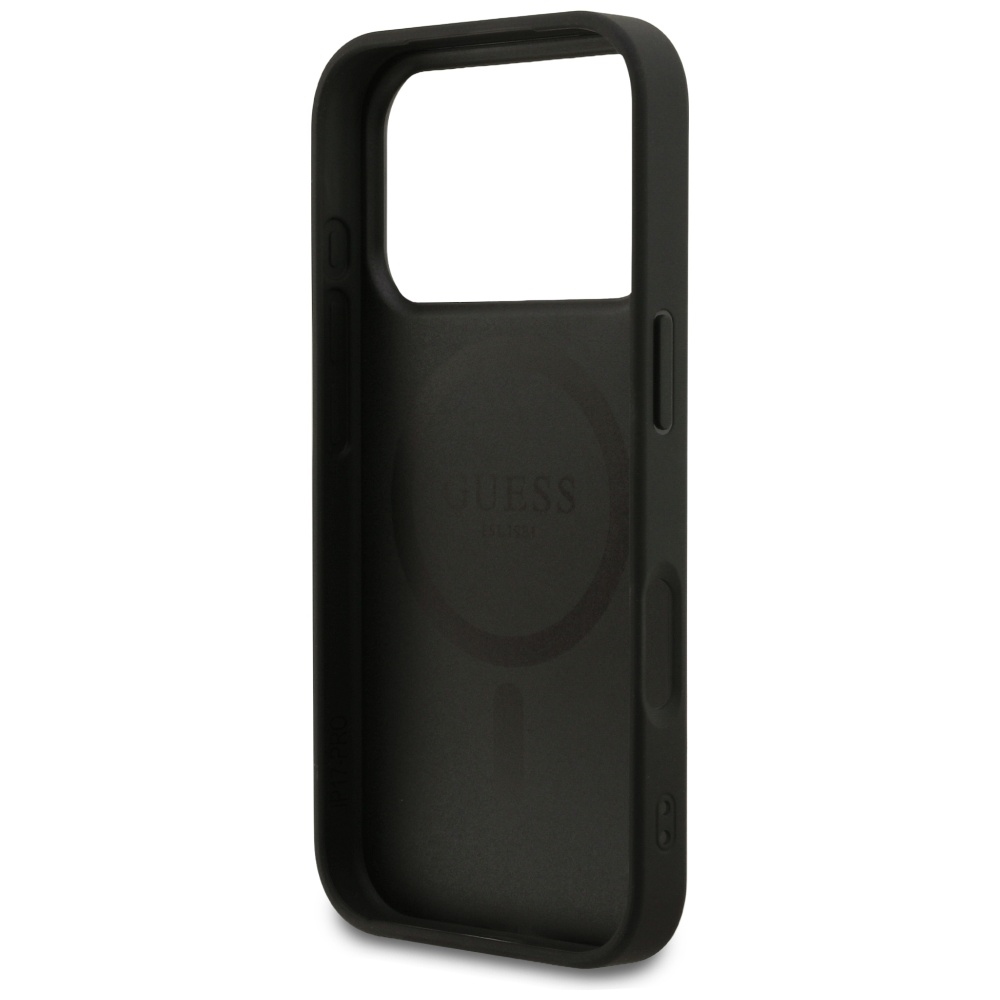 iTok webáruház - Guess Guess 4G Ring Classic Logo MagSafe tok iPhone 17 Pro készülékhez (fekete) 7 Guess 4G Ring Classic Logo MagSafe case for iPhone 17 Pro (fekete)