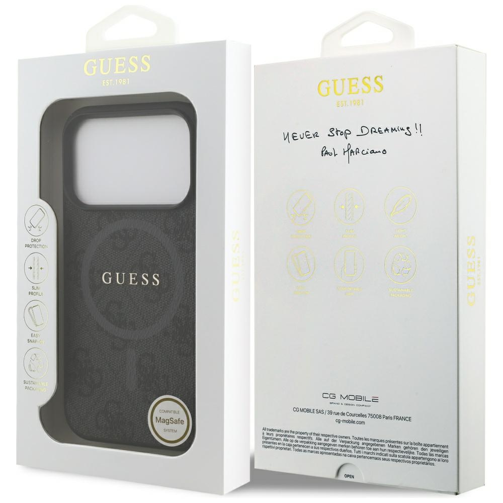 iTok webáruház - Guess Guess 4G Ring Classic Logo MagSafe tok iPhone 17 Pro készülékhez (fekete) 8 Guess 4G Ring Classic Logo MagSafe case for iPhone 17 Pro (fekete)