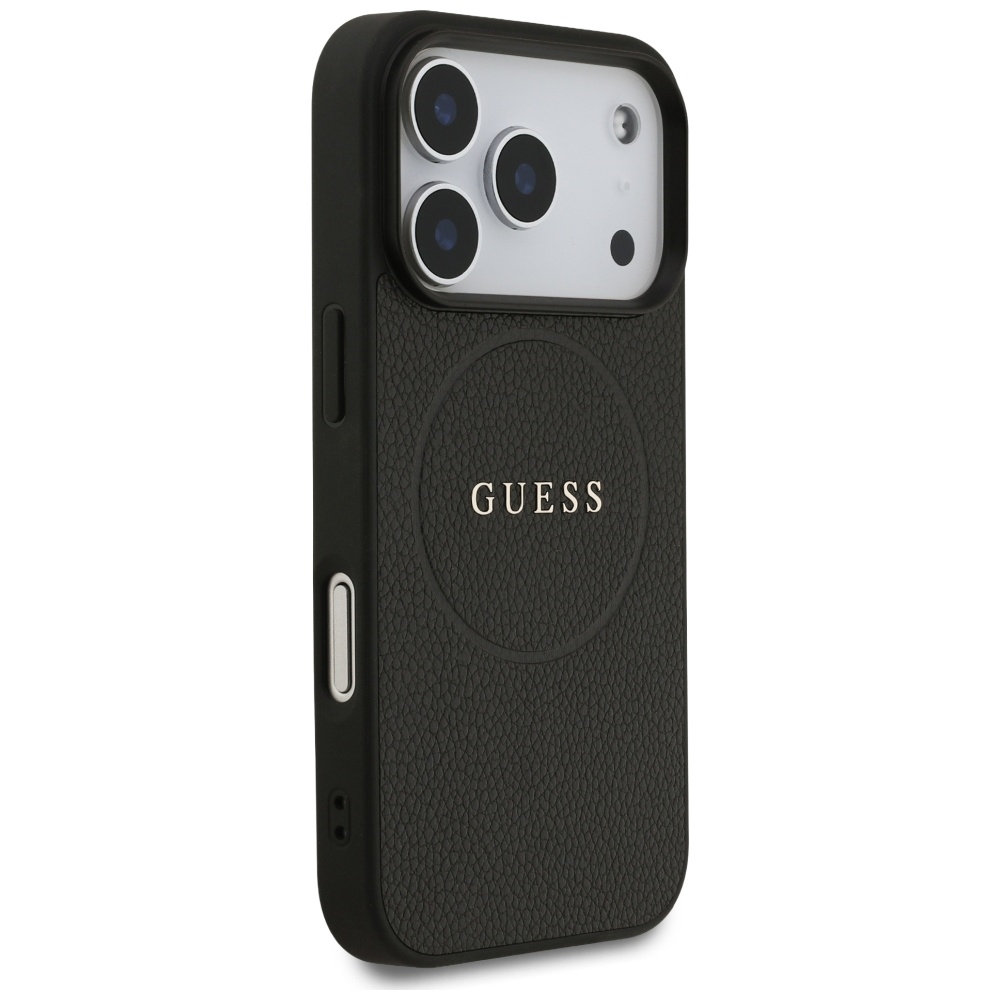 iTok webáruház - Guess Guess Grained Ring MagSafe tok iPhone 17 Pro készülékhez (fekete) 4 Guess Grained Ring MagSafe case for iPhone 17 Pro (fekete)