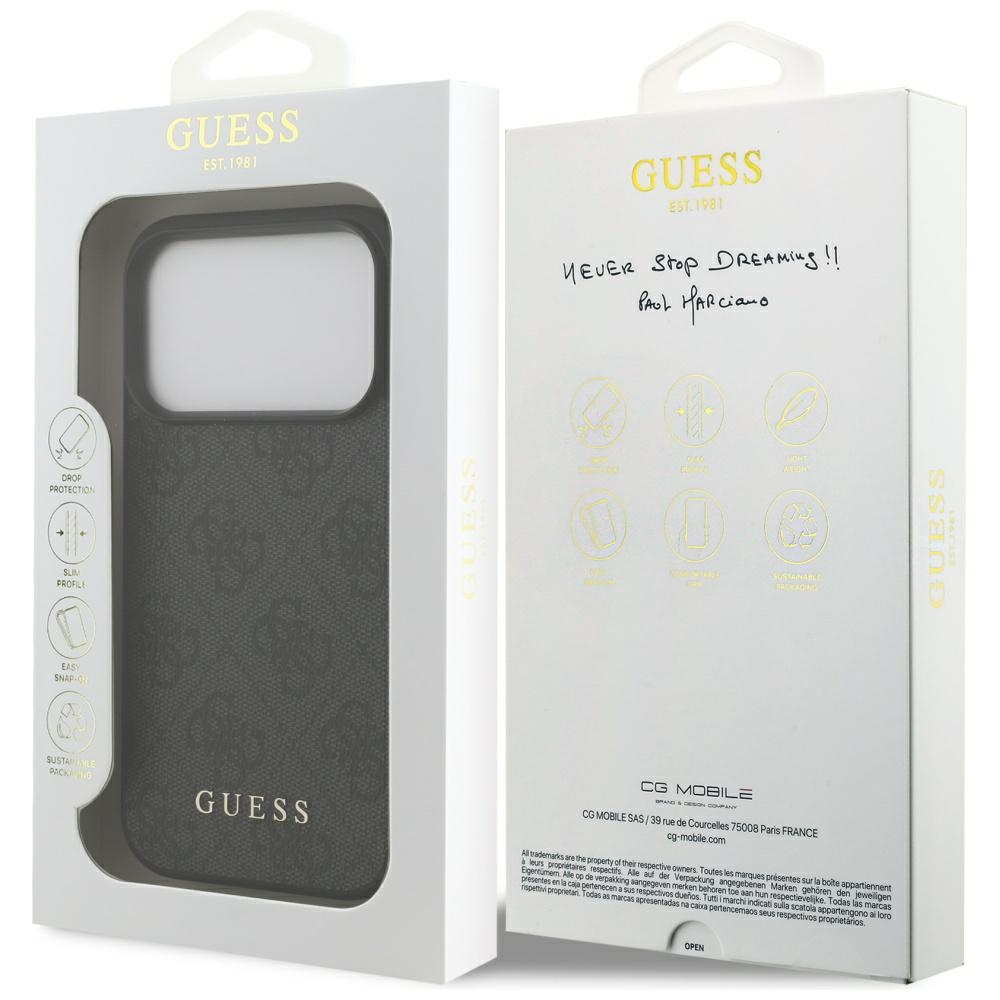 iTok webáruház - Guess Guess 4G Classic tok iPhone 17 Pro (fekete) 8 Guess 4G Classic Case for iPhone 17 Pro (fekete)