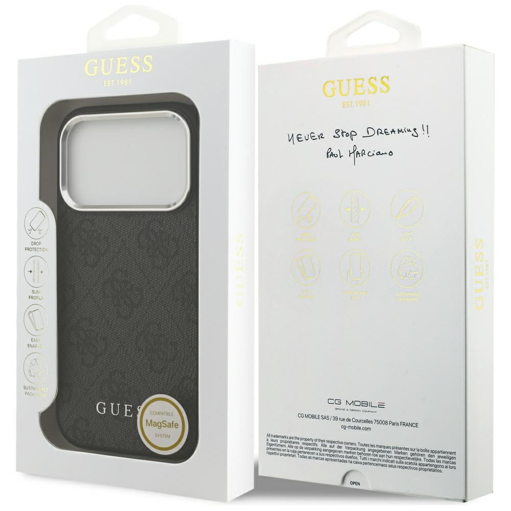 iTok webáruház - Guess Guess 4G Classic Logo MagSafe tok iPhone 17 Pro készülékhez (fekete) 8 Guess 4G Classic Logo MagSafe case for iPhone 17 Pro (fekete)