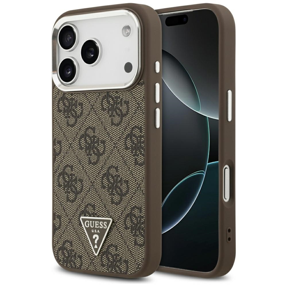 iTok webáruház - Guess Guess 4G Triangle Logo MagSafe tok iPhone 17 Pro készülékhez (barna) 1 Guess 4G Triangle Logo MagSafe case for iPhone 17 Pro (barna)