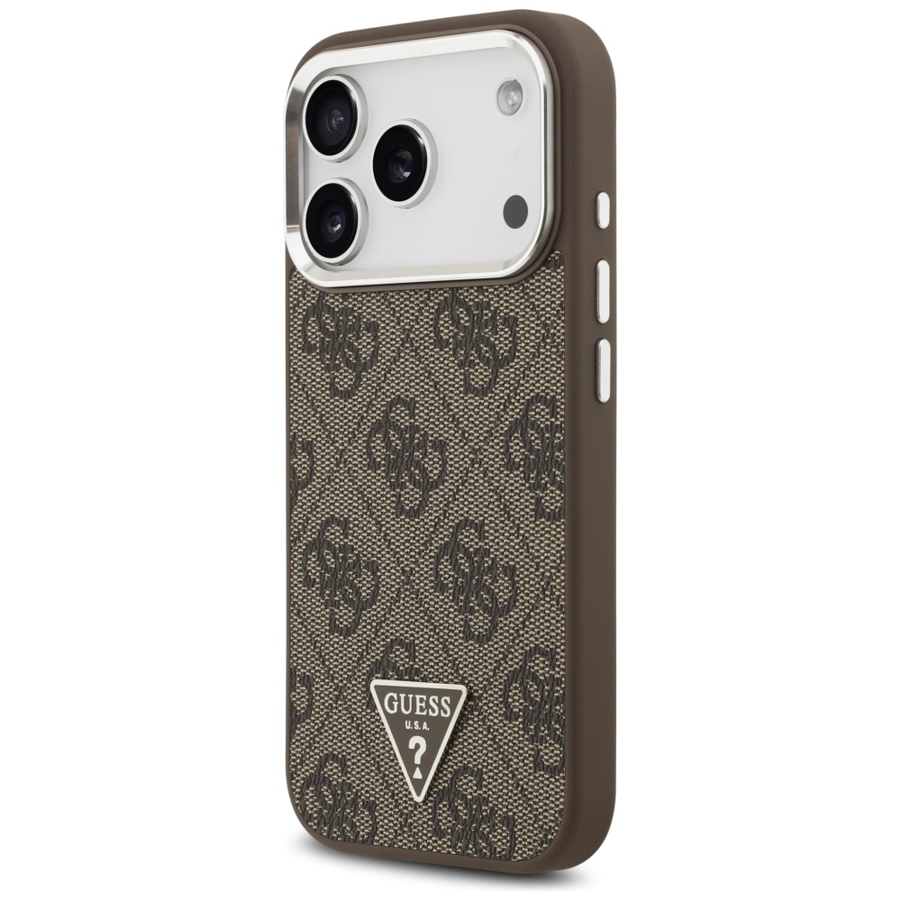 iTok webáruház - Guess Guess 4G Triangle Logo MagSafe tok iPhone 17 Pro készülékhez (barna) 2 Guess 4G Triangle Logo MagSafe case for iPhone 17 Pro (barna)