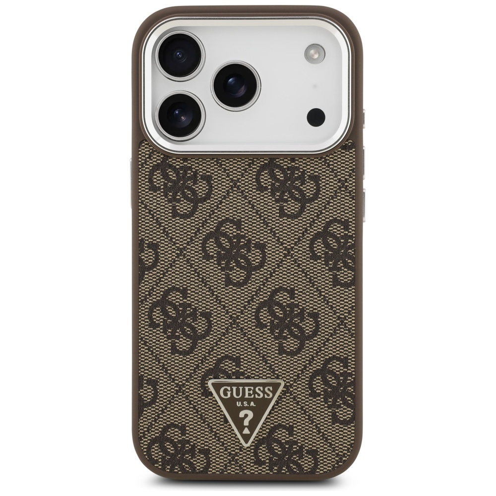 iTok webáruház - Guess Guess 4G Triangle Logo MagSafe tok iPhone 17 Pro készülékhez (barna) 3 Guess 4G Triangle Logo MagSafe case for iPhone 17 Pro (barna)